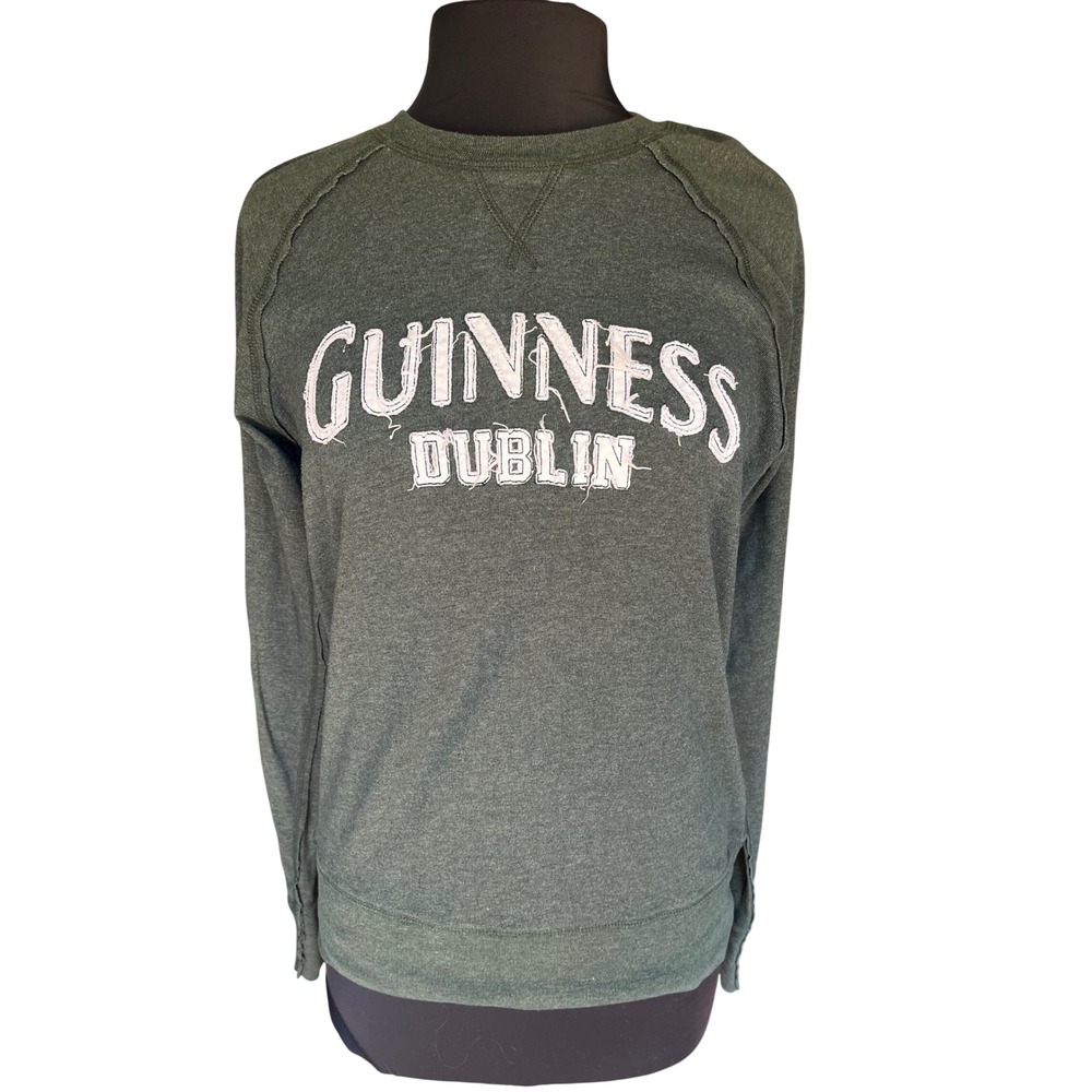 Guinness Dublin Official Merchandise Sweatshirt Green Distressed Logo Medium